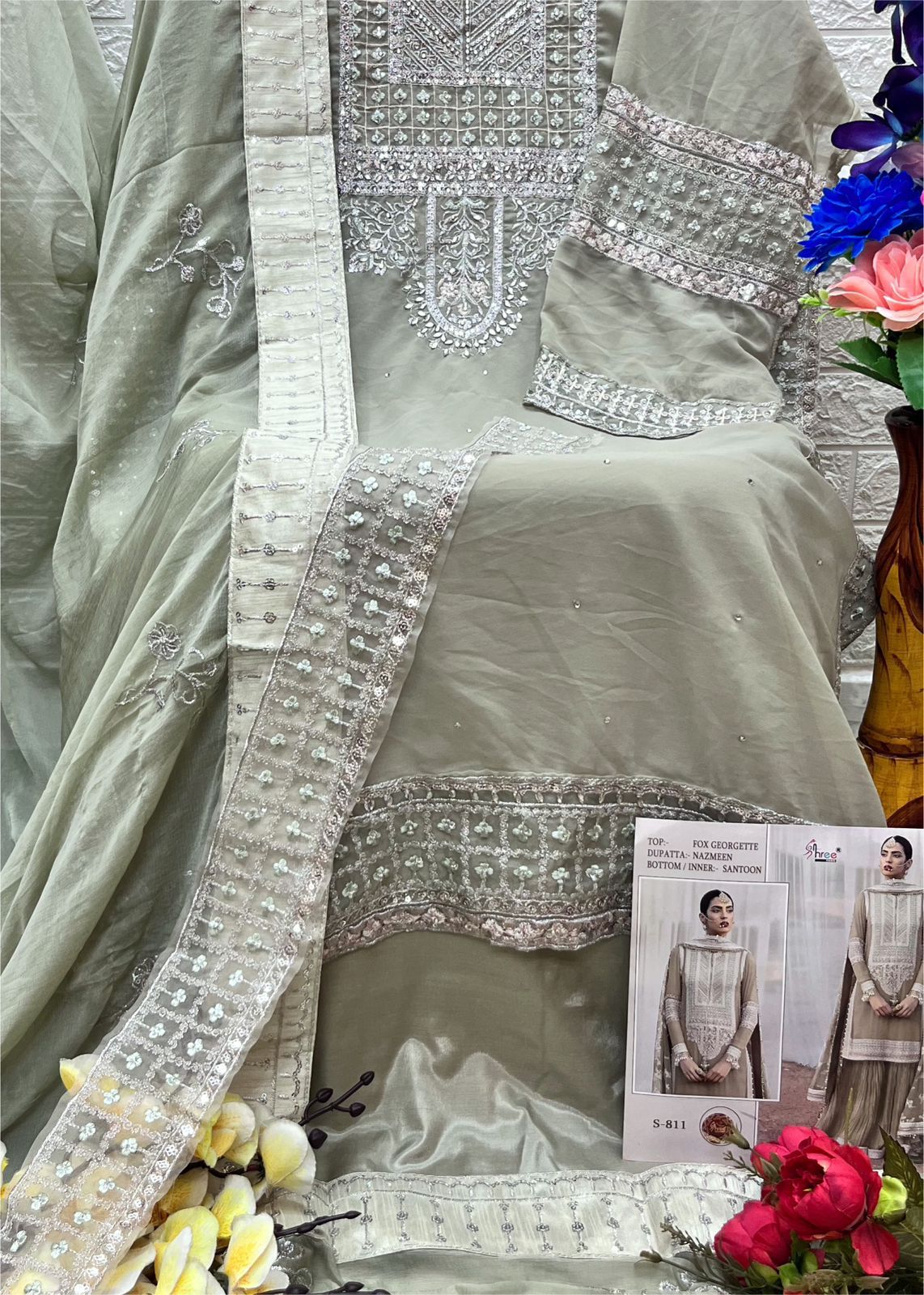 S 811 Shree Fab Georgette Pakistani Suits Catalog